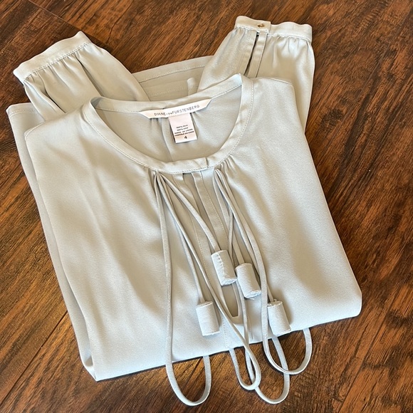 Gorgeous Diane von Furstenberg 100% silk Florane blouse with tassels - Picture 13 of 13